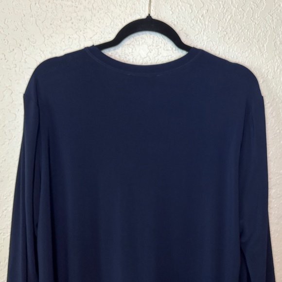 Joseph Ribkoff Midnight Blue Asymmetric 3/4 Sleeve Tunic Top Women's Size 16 - Picture 7 of 12